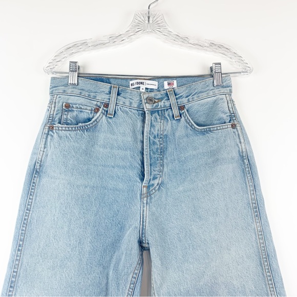 Re/Done 90s High Rise Loose Fit Jeans 26 Beach Destroy Light Wash - Picture 3 of 12